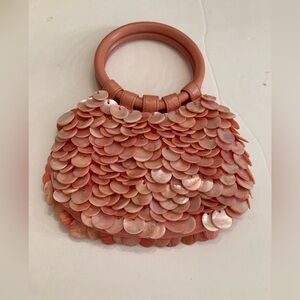 Beachy-vibes Moyna Pink Sequin Clutch